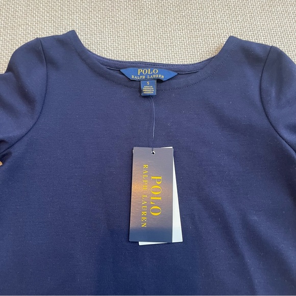 Ralph Lauren RL Girls Ponte Swing Dress size 5T NWT in Navy Blue - Picture 3 of 4